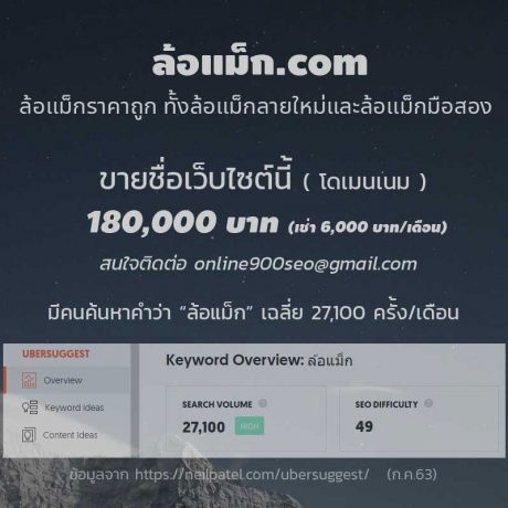 จำนวนการค้นหาคำว่า ล้อแม็ก